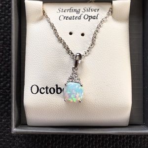 New Sterling Silver Opal Necklace